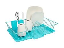 Sweet Home Collection Dish Rack Drainer 3 Piece Set With Drying Board and Utensi