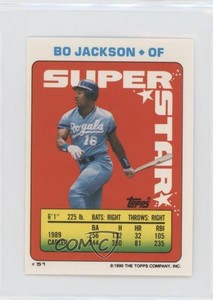 1990 Super Star Sticker Back Cards Bo Jackson Nolan Ryan Ken Griffey Jr HOF