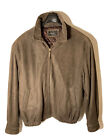 Vintage 90?S Baracuta Mens Xl Insulated Suede Leather Bomber Jacket -Dark Brown