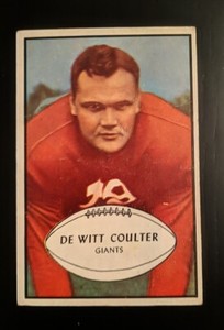 1953 Bowman #64 TEX DEWITT COULTER Short Print SP -- New York Giants  G/Filler