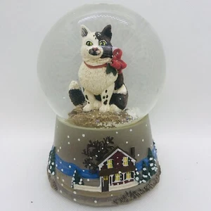 Department 56 Christmas Cat Musical Snow Globe "I'll Be Home for Christmas" - Picture 1 of 5