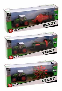 Bburago - Fendt Traktor mit Anhänger (10cm) Trecker detailliert Modell Miniatur - Bild 1 von 5