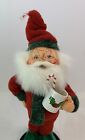 Annalee Bedtime Santa w/ Cocoa Mug Cloth Sculpture 2008 Christmas Doll 9”