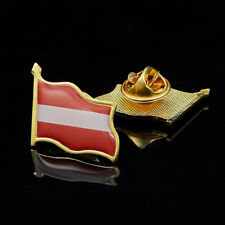 Austria Waving National Epoxy Flag Gold Plated Courtesy Lapel Pin Badge Brooch