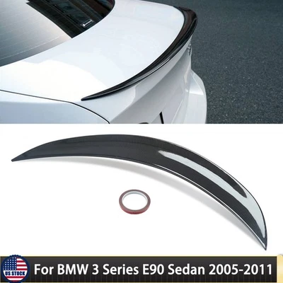 Trunk Rear Spoiler For BMW E90 3 Series 4Dr 335 M3 2006-2011 Carbon Fiber Color - Image 1 of 4