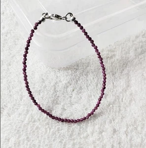 AA Natural Ruby Micro Faceted Beads Bracelet, 2MM Ruby Gemstone Beads Bracelet - Picture 1 of 4