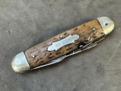 Vintage SPECIALTY TRADING Co Germany Boy Scout Knife Well Used BSA  - Image 1 of 4