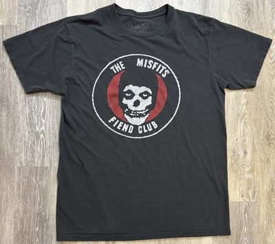 The Misfits Fiend Club Shirt Large Crimson Ghost Danzig Horror Punk Rock Gray - Image 1 of 3
