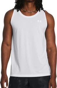 Under Armour Launch Mens Running Vest White Run Lightweight Breathable Tank Top - Picture 1 of 4