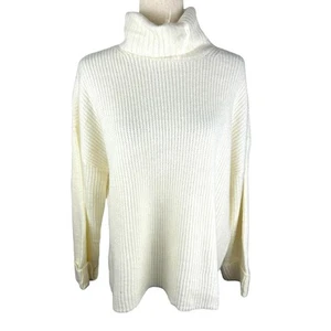 NEW INC International Concepts Soft Cream Ribbed High Neck Sweater Size M - Picture 1 of 5