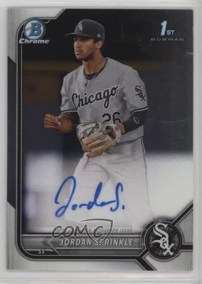 2022 Bowman Draft Chrome Draft Pick Auto Jordan Sprinkle #CDA-JS - Image 1 of 3