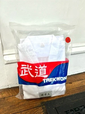 Taekwondo White Uniform Outfit Top and Pants Sash 3/170 - Image 1 of 4