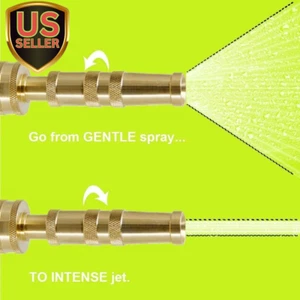 Heavy-Duty Brass Adjustable Twist Hose Nozzle, Garden Hose Nozzle, Hose Spray... - Picture 1 of 9