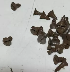 VTG Antique Tiny #16 Flat Head Screw Lot of 15 Wood Cabinetry Slotted Specialty - Picture 1 of 8