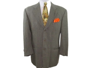 Mani Giorgio Armani Mens Wool Mini-Checks Italian Blazer Jacket Sport Coat 40 R - Picture 1 of 13