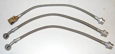 Ford Mustang Shelby 1969 1970 Juego de 3 mangueras de freno de disco de acero inoxidable trenzado Foto 1 de 3