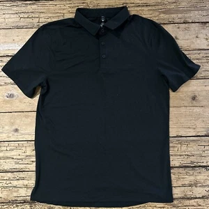 Lululemon Evolution Short Sleeve Polo Shirt Black Size M - Picture 1 of 7