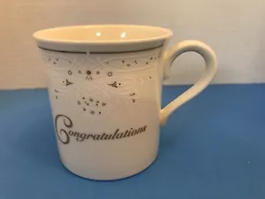 Lenox Kaffeebecher Glückwunsch Kaffee Tee Becher Creme mit Gold & Elfenbein Schrift - Bild 1 von 5