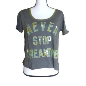 Doe Junior’s Cropped Top, “Never Stop Dreaming”, Charcoal Heather XL - Picture 1 of 8