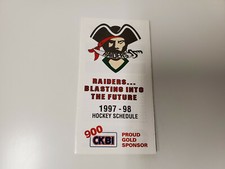 RS20 Prince Albert Raiders 1997/98 Minor Hockey Pocket Schedule - CKBI