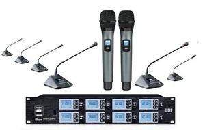 8 Channel Wireless Microphone 6 Gooseneck Conference Microphone 2 Handheld mics - Picture 1 of 3