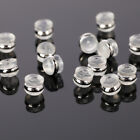 100Pcs 18k Gold Clear Silicone Rubber Flat Earring Backs for Studs/Droopy Ears