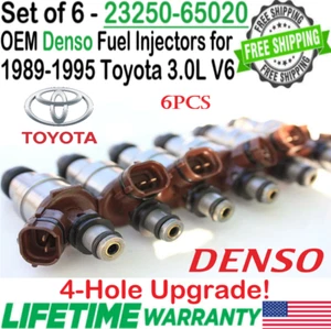 OEM x6 Denso 4-Hole Upgrade Fuel Injectors for 1989-1995 Toyota 4Runner 3.0L V6 - Picture 1 of 6