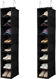 Hanging Shoe Organizer for Closet with Side Mesh Pockets,Hat Racks for Baseball - Picture 1 of 12