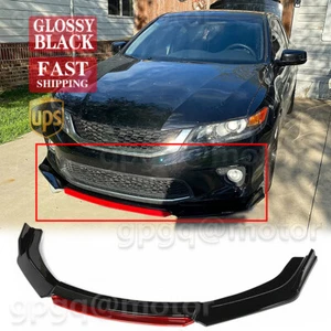 For Honda Accord Coupe 2013-2015 Gloss Black JDM Style Front Bumper Lip Splitter - Picture 1 of 9