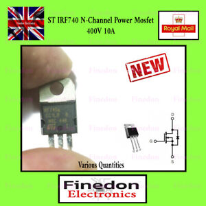 ST IRF740 N-Channel Power Mosfet 400V 10A UK Seller