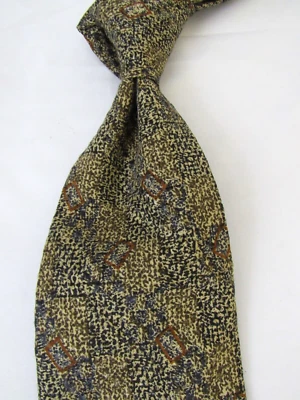 Corbata de seda abstracta marrón dorado texturizada Ermenegildo Zegna Italia Foto 1 de 4