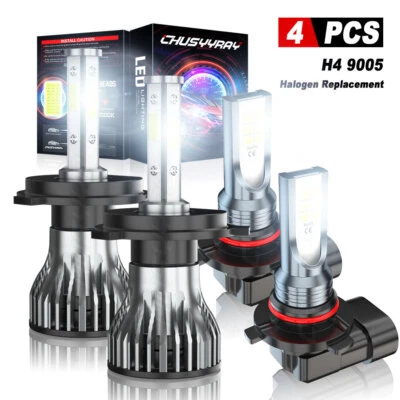 For Subaru Forester 1998-2002 4X LED Headlight Fog Light Bulbs Combo Kit 6K 2set - Image 1 of 4