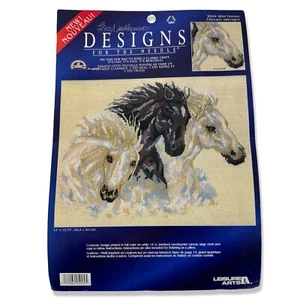 Wild Horses Needlepoint Canvas Floss LEISURE ARTS Designs Vintage #5904 - Picture 1 of 22