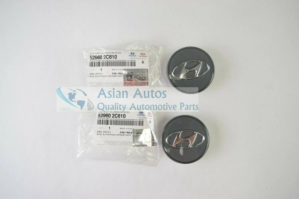 Genuine Hyundai Tiburon XG350 17" Aluminum Wheel Cap 2 x 529602C610 OEM - Image 1 of 1