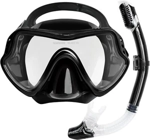 Snorkel Set, Anti-Fog Diving Mask, Comfortable Adult Scuba Mask, Snorkeling Gear - Picture 1 of 40