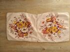 2 X Vintage Retro Flower Cushion Covers Brown Cream 60s 70s 80s Prop Vw Camper 