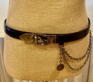 GUCCI FABULOUS PATTENT LEATHER BELT WITH UNIQUE SILVER PLATED HARDWARE, M - Picture 1 of 12