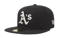 New Era 59Fifty Hat MLB Oakland Athletics Mens A's Black White Fitted Cap 5950