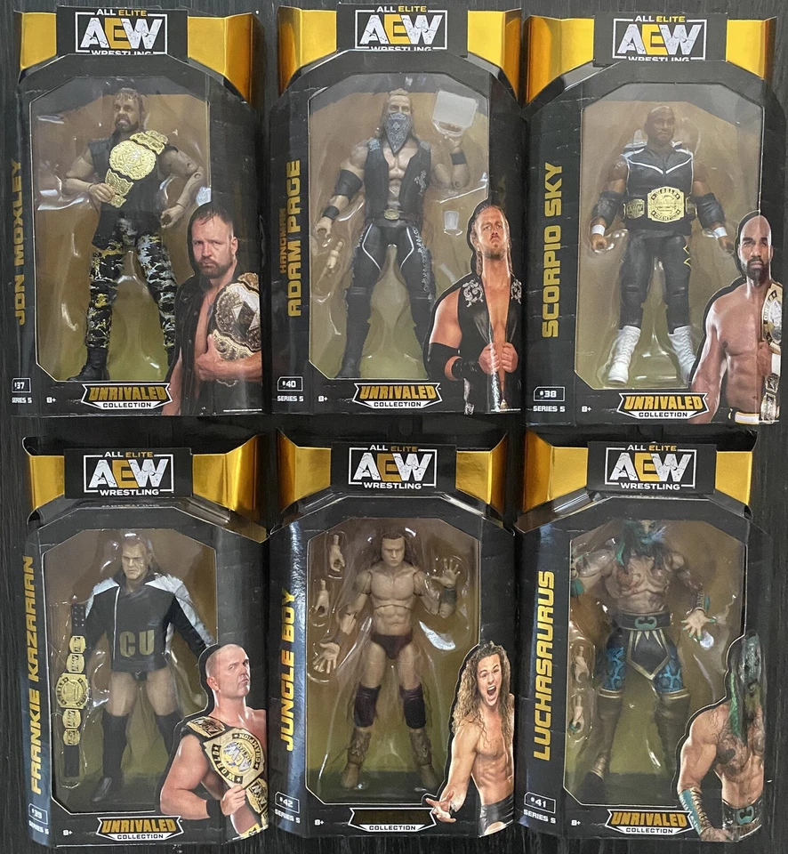 Jazwares AEW Inigualable Serie 5 Juego Completo (6 Figuras) Envío GRATIS, Caja de Fábrica Foto 1 de 4
