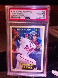 Ozzie Albies 2016 Topps Heritage Minor League #28 PSA 10 Gem Mint RC Rookie - Picture 1 of 2