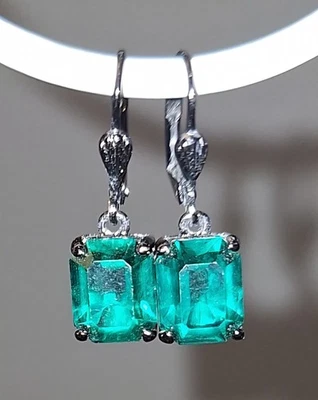 Givenchy Gun Metal and Green Crystal Drop Earrings - Image 1 of 4