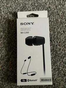 Sony WI-C200 Wireless Bluetooth In-Ear Headphones - Black New - Picture 1 of 4