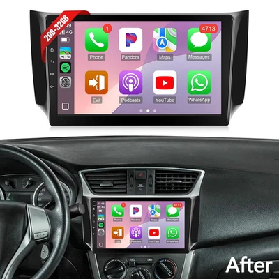 Para 2016-2019 Nissan Sentra rádio de carro Carplay Android 14 GPS navegação WiFi estéreo BT - Imagem 1 de 4