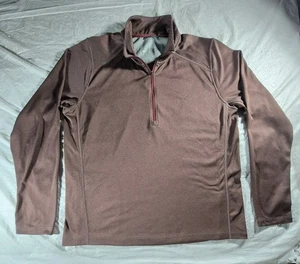 Rhone 1/4 Zip Long Sleeve Brown Pullover Mock Neck Polyester Sweater Size XL - Picture 1 of 15