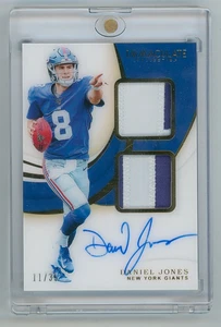 2019 Panini Immaculate Daniel Jones Rookie Dual Signature Patch Auto 11/35 - Picture 1 of 2