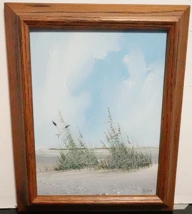 REX DUGGAR SMALL ORIGINAL OIL ON CANVAS BOARD SANDY MARSH LANDSCAPE PAINTING - Picture 1 of 9