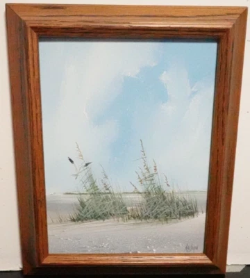 REX DUGGAR PEQUEÑO ORIGINAL ÓLEO SOBRE LIENZO TABLERO PANTANO ARENOSO PINTURA PAISAJE Foto 1 de 4