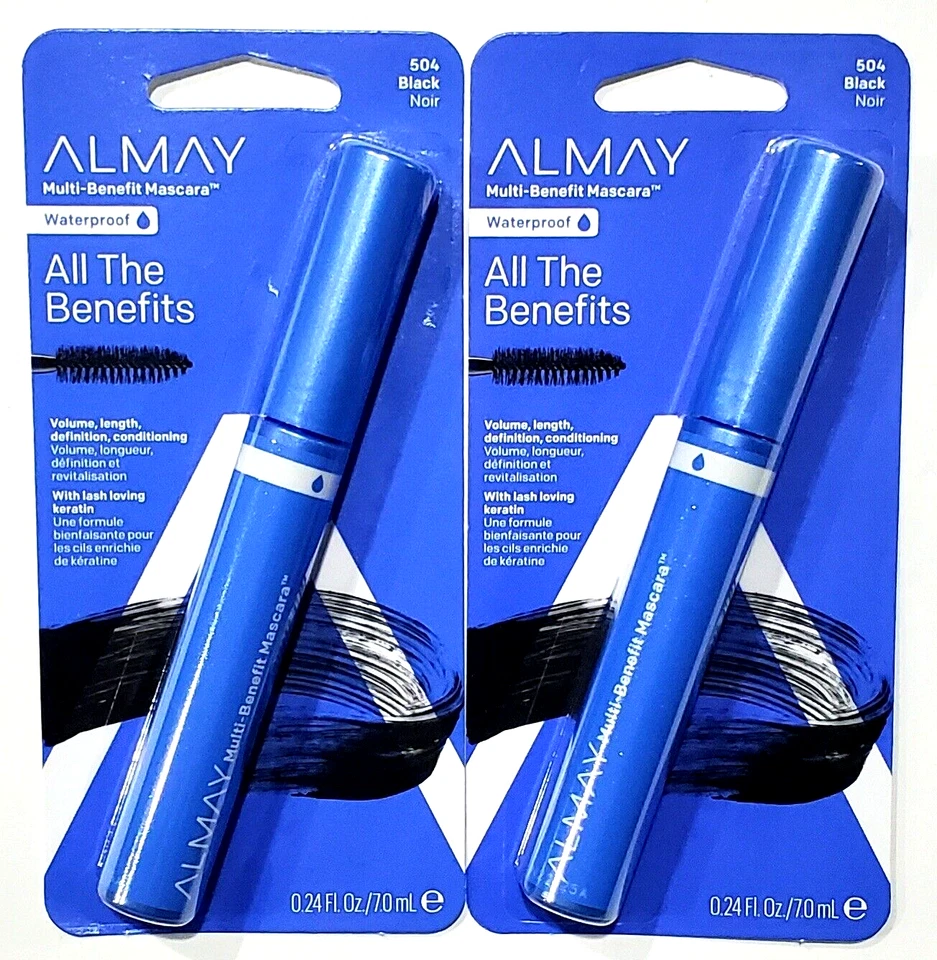 2 Packs Almay Multi-benefit Mascara Waterproof 504 Black Volume Length - Image 1 of 1