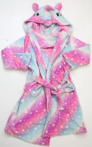 Kids Unicorn Girls Plush Hooded Bath Robe 8-9 Years Stars Multicolor Pink 1-425 - Picture 1 of 4