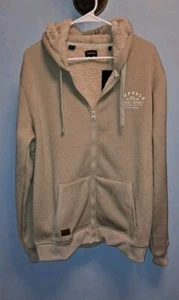 NEW NWT Mens BUFFALO DAVID BITTON tan Sherpa Lined  Zip HOODIE JACKET Large L - Picture 1 of 4